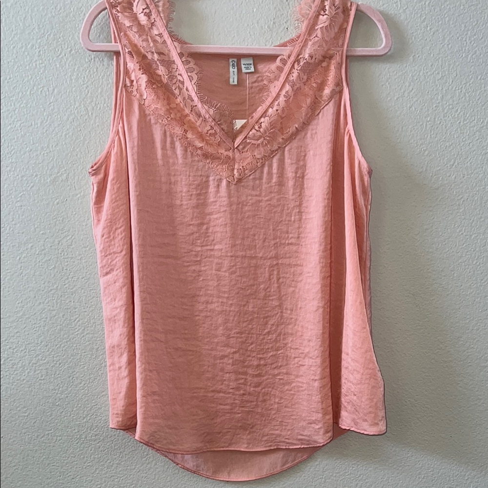 Cato Lace Trim Coral Sleeveless Top. NWT size xl